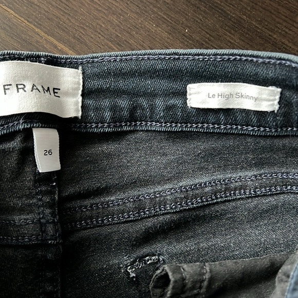 FRAME Le High Double Triangle High Waist Shark Bite Skinny Jeans, Keen, 26 - Picture 3 of 7
